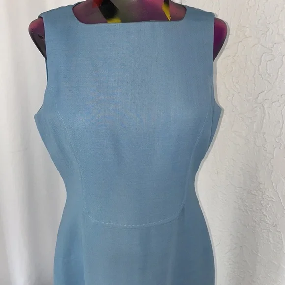 EUC vintage Oscar De la Renta dress light blue sleeveless knee length size 8 - Picture 2 of 8